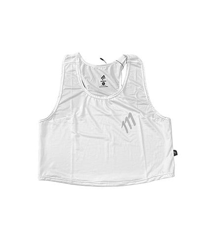 Running crop top blanco mujer