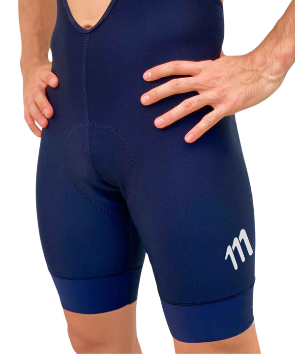 Bib short gran fondo con costuras navy hombre