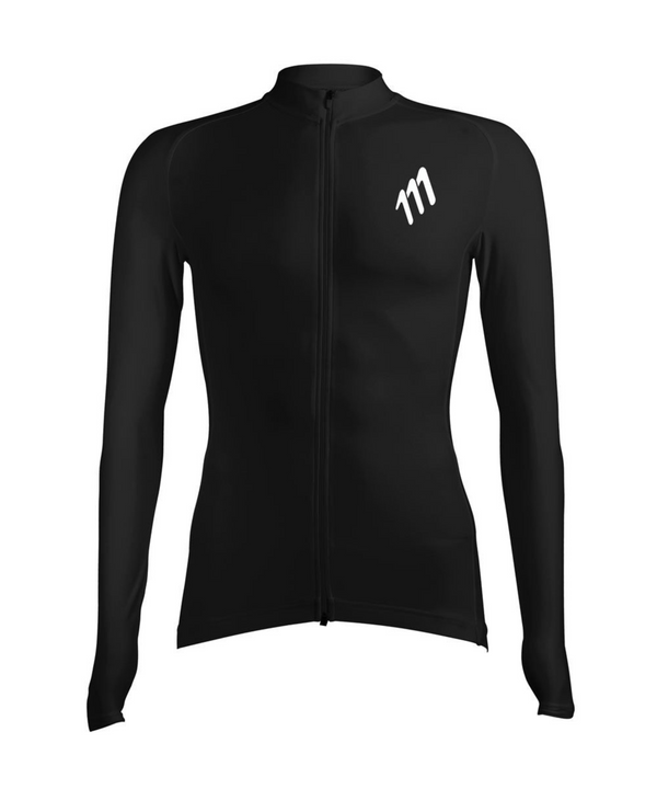 Women's black long-sleeved jersey