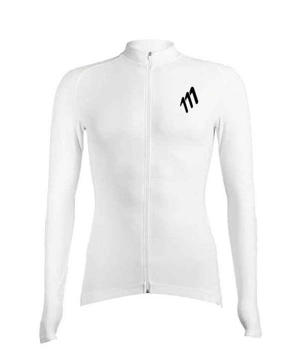 Jersey de ciclismo essentials manga larga white hombre