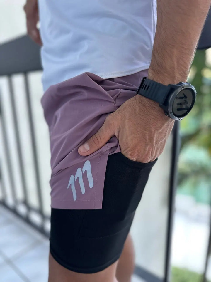 Pantaloneta de running palo de rosa hombre 111 Cientonce