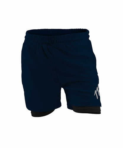 Pantaloneta de running azul oscuro mujer