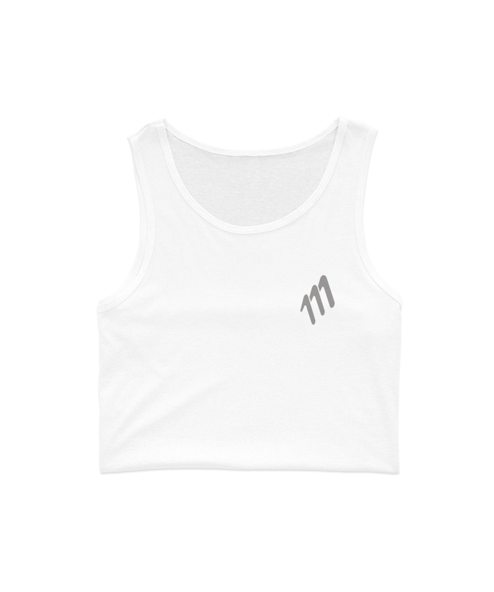 Running crop top blanco mujer