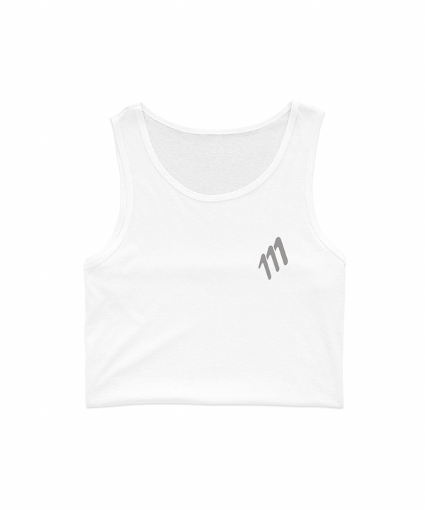 Running crop top blanco mujer